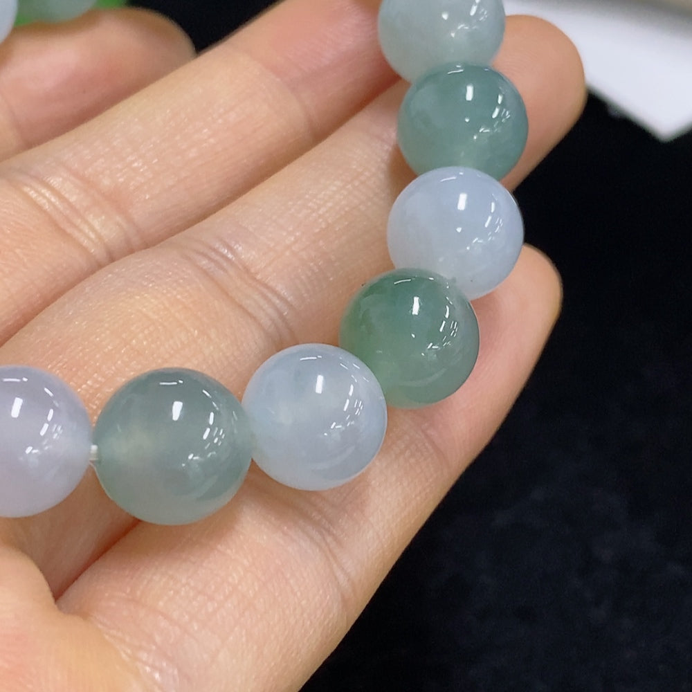 Jadeite Beaded Necklace Approx. 10mm Total Weight About 32.7g