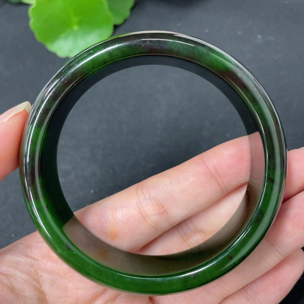 Hetian Jade Green Jade Round Bracelet