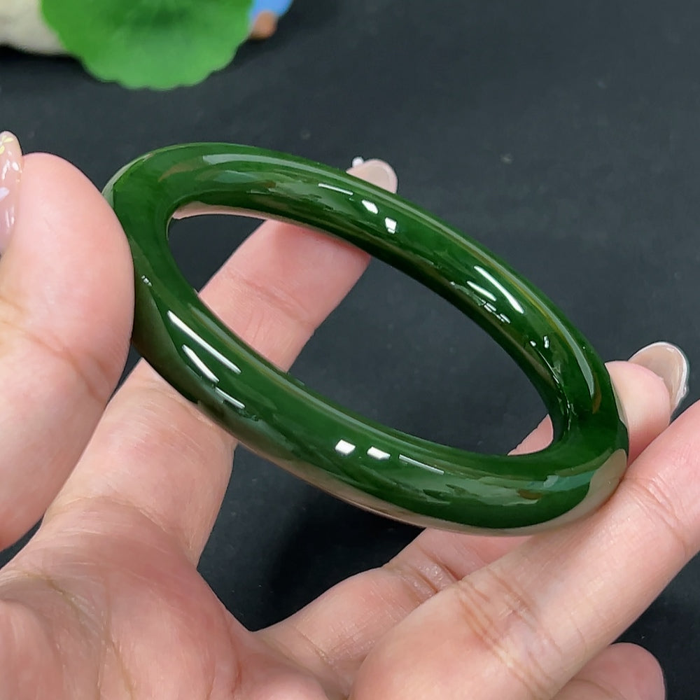 Hetian Jade Round Bangle Size 56.1 Total Weight Approx. 46.7g