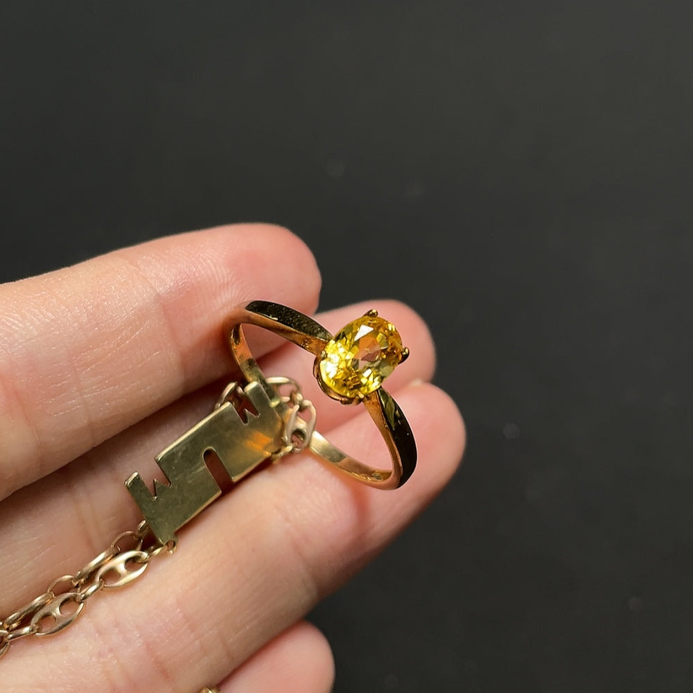 Sapphire bracelet 9k gold color origin undetermined