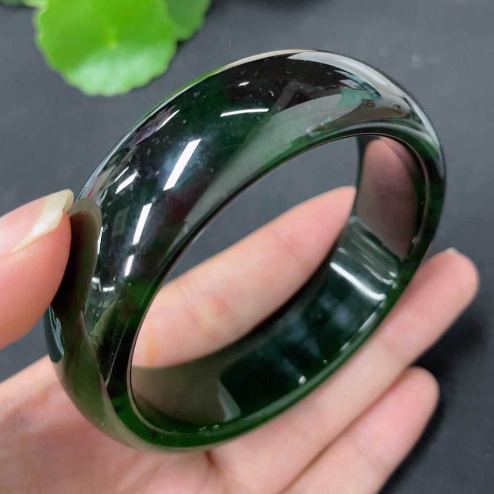 Hetian Jade Green Jade Round Bracelet