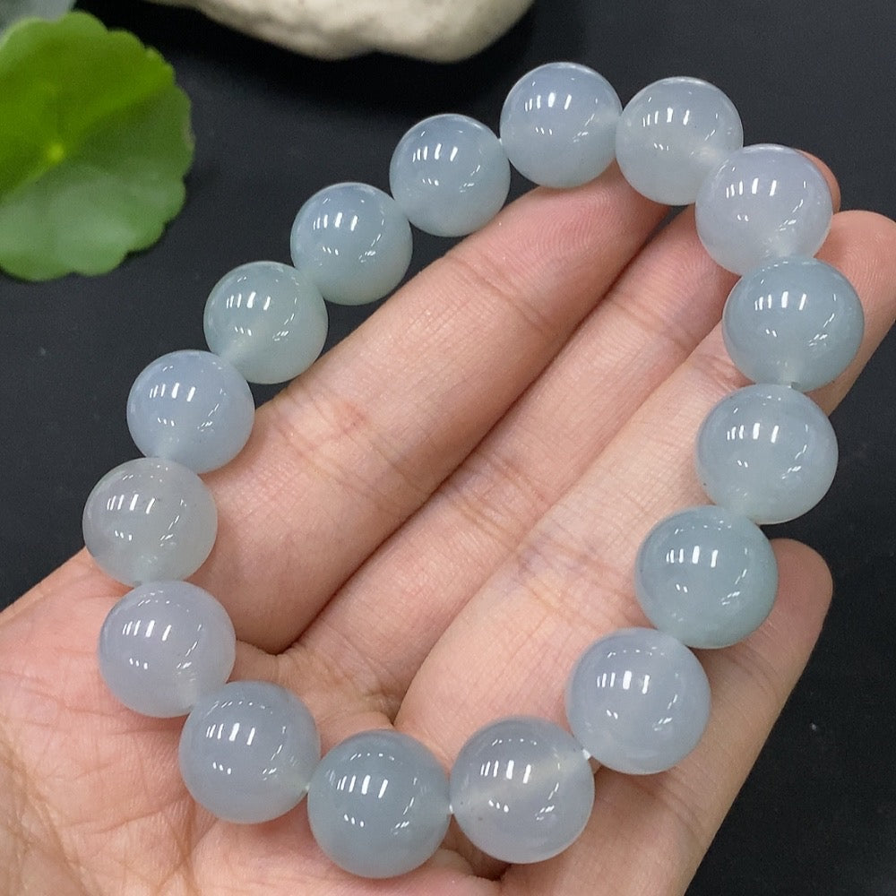 Jadeite Beads Bracelet, Approx. 12.3mm, Total Weight Approx. 51.62g