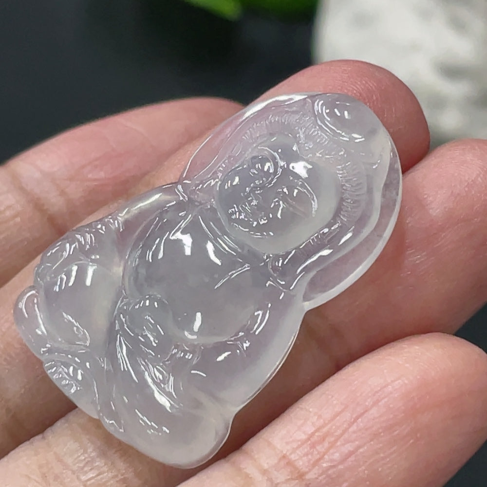 Jadeite Guanyin Pendant, Total Weight Approximately 6.42g