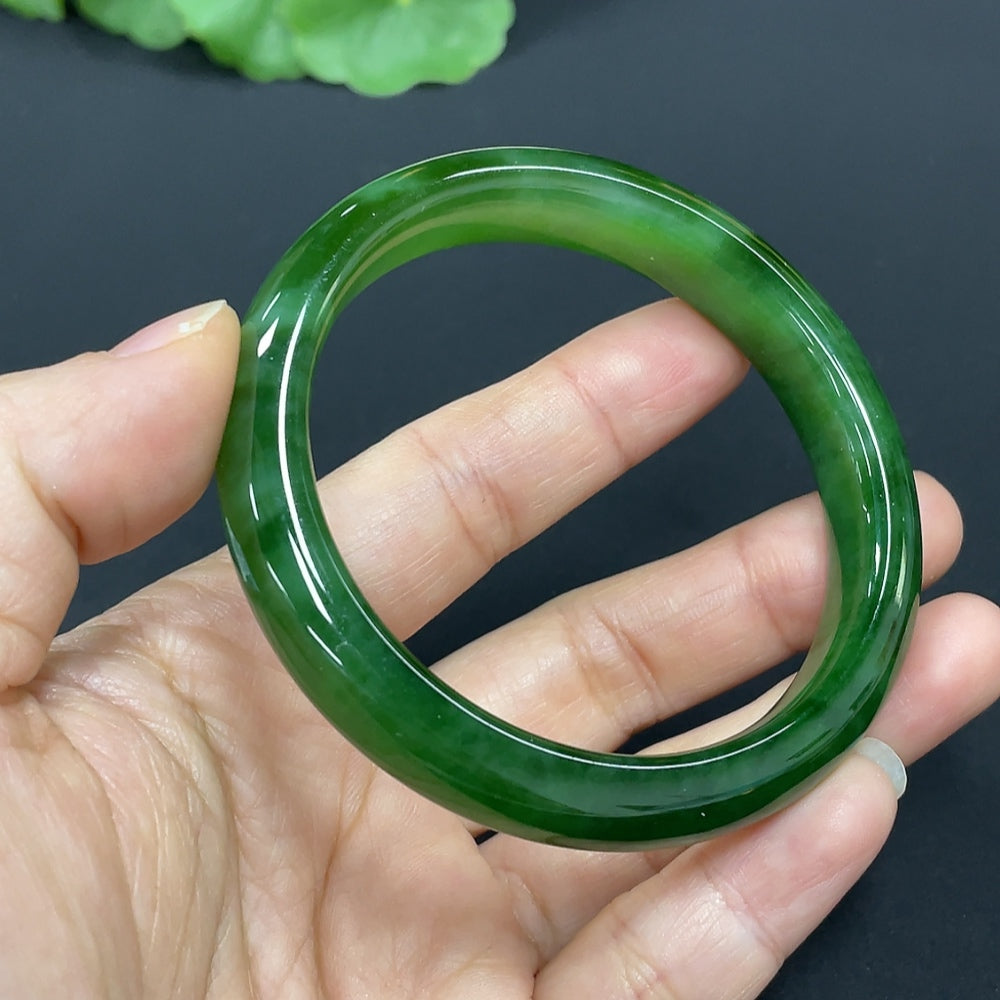 Hetian Jade Round Bracelet Size 55 Total Weight Approx. 39.7g