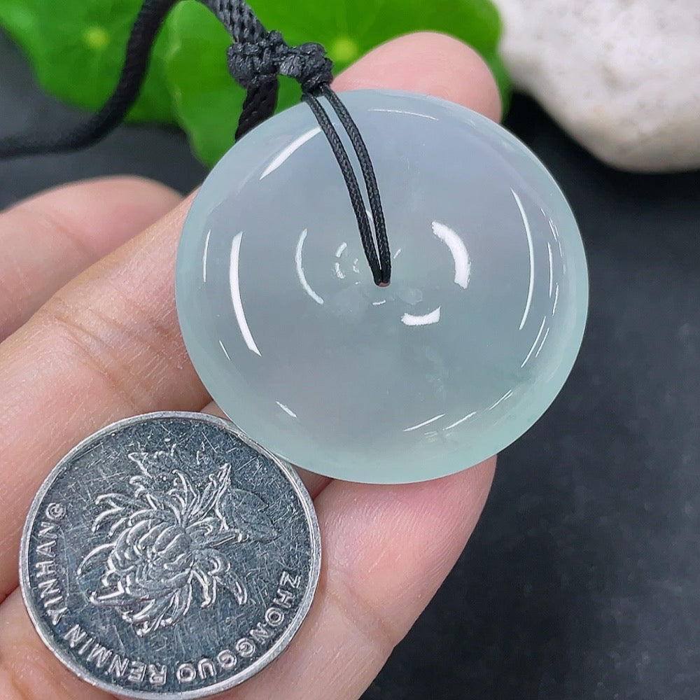 Jadeite Safety Buckle Pendant, total weight with rope approx. 18.15g