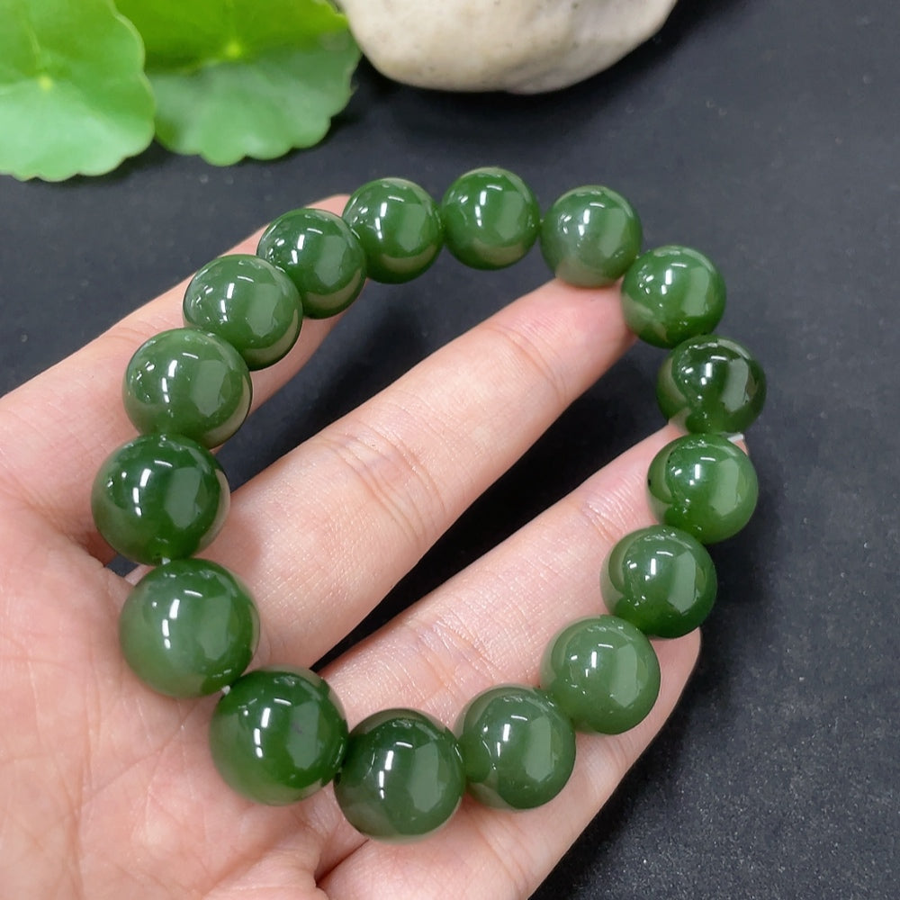 Green Hetian Jade Bracelet