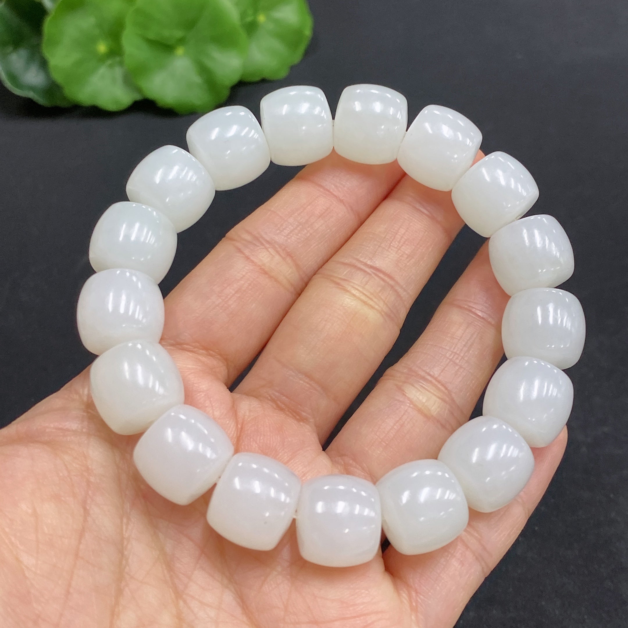 Hetian Jade Bracelet, Approx. 12.8mm, Total Weight Approx. 62.3g