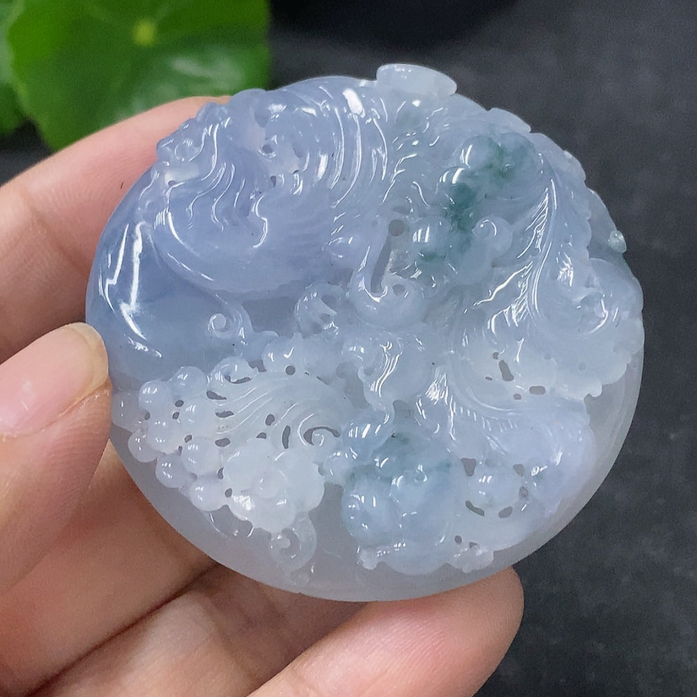 Jadeite Phoenix Pendant, Total Weight Approx. 49.9g