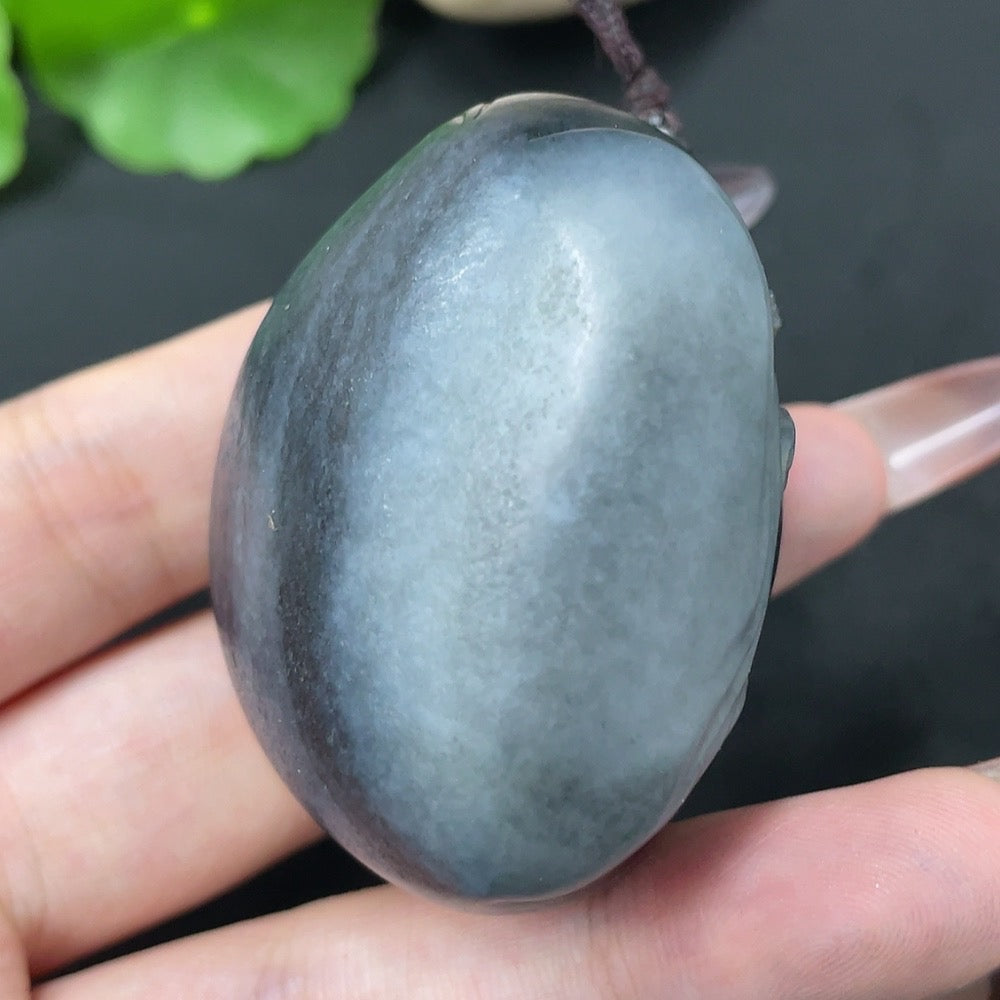 Hetian Jade Handheld Carving Ox with Other Mineral Components, Total Weight Approximately 115.6g
