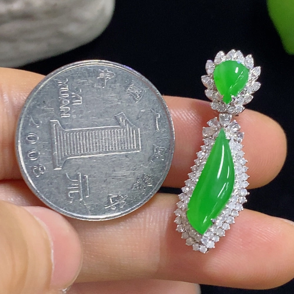 Jadeite Pendant with 18k Gold and Diamond Accents