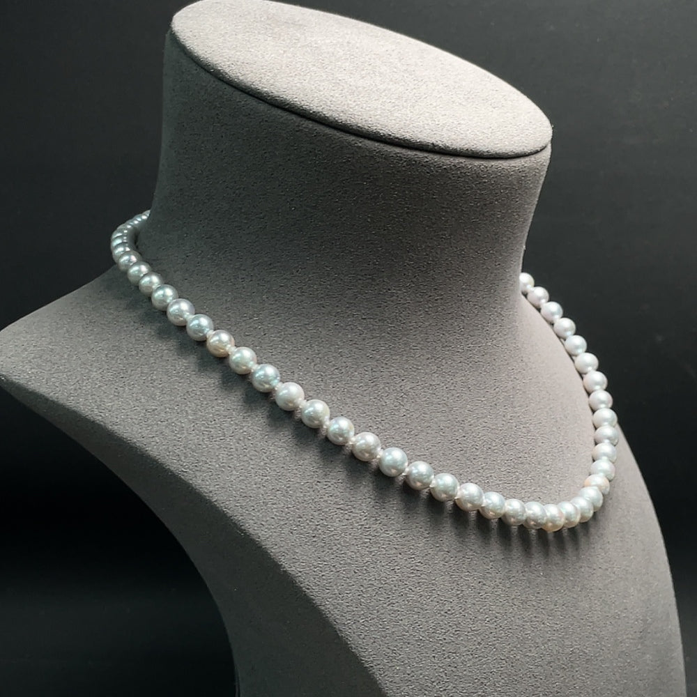 Seawater Pearl Necklace Non-Gold Color Origin Undetermined Size Approx. 6.8mm