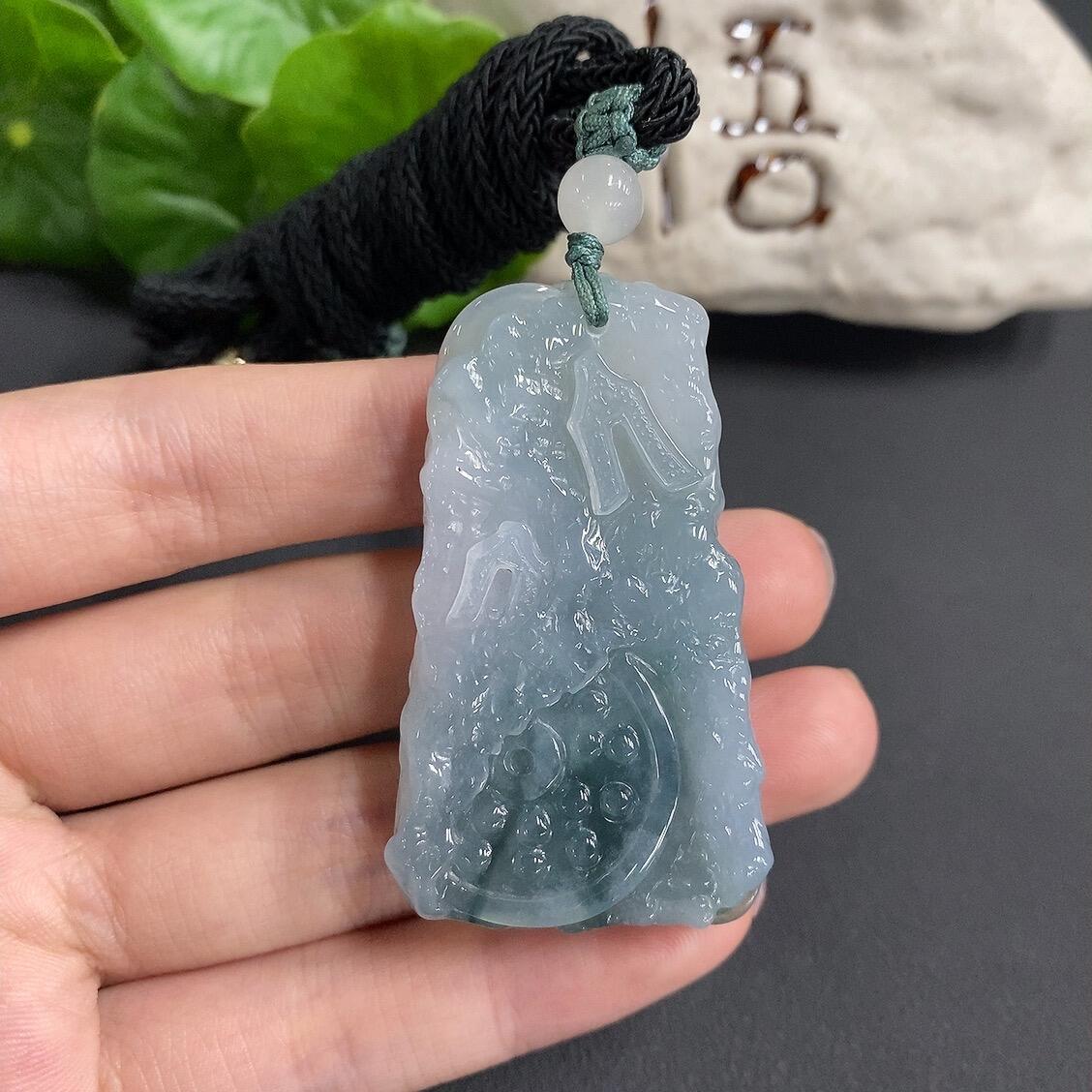 Jadeite Pendant with Veins