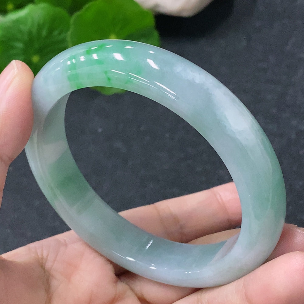 Jadeite Round Bangle Size 55.5mm Total Weight Approx. 56.59g