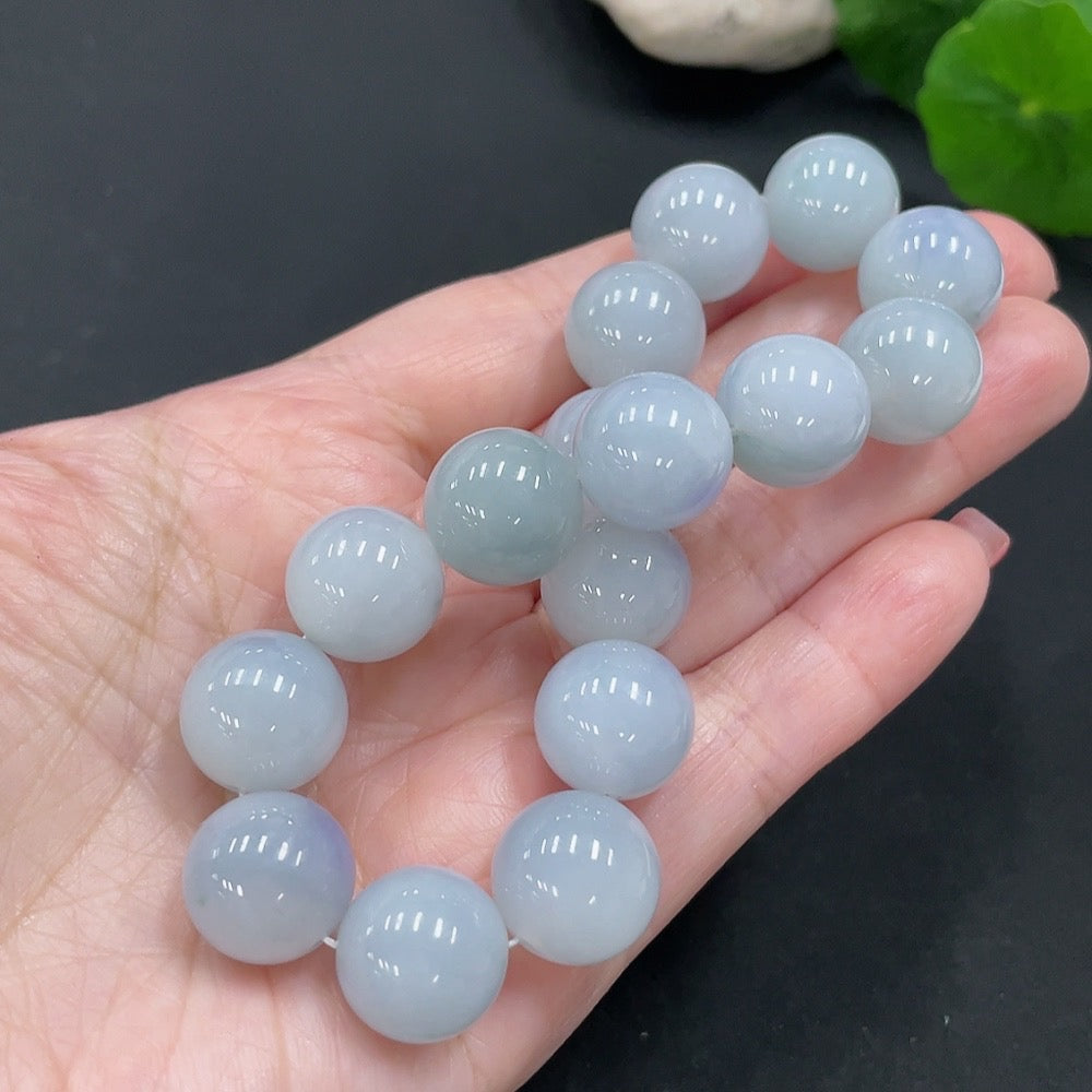 Jadeite Beaded Necklace Approx. 13.5mm Total Weight Approx. 70g