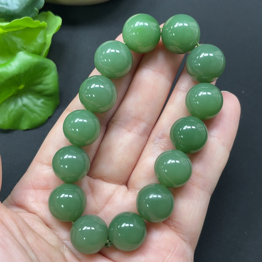 Green Hetian Jade Bracelet