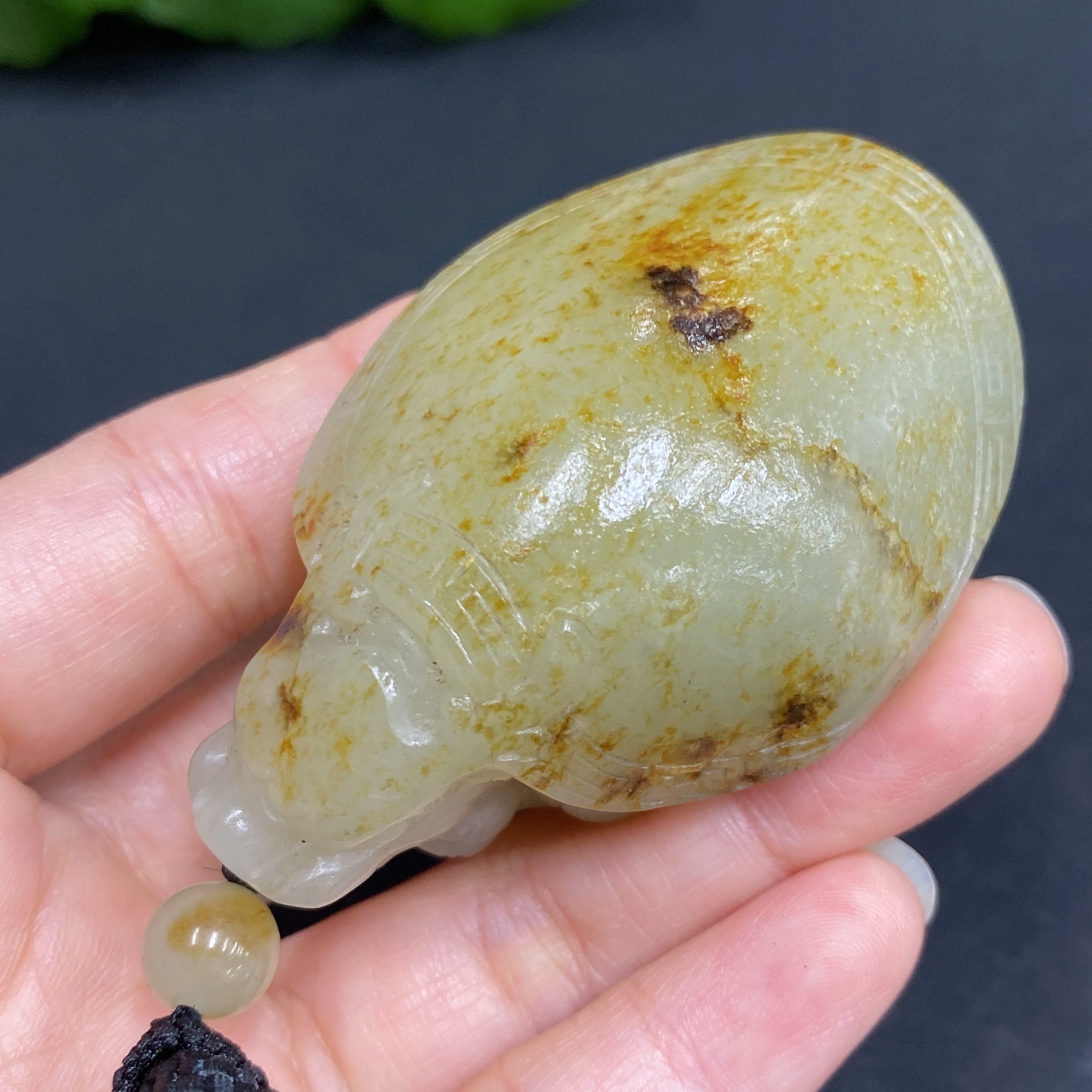Hetian Jade Handheld Ornament - Dragon Turtle