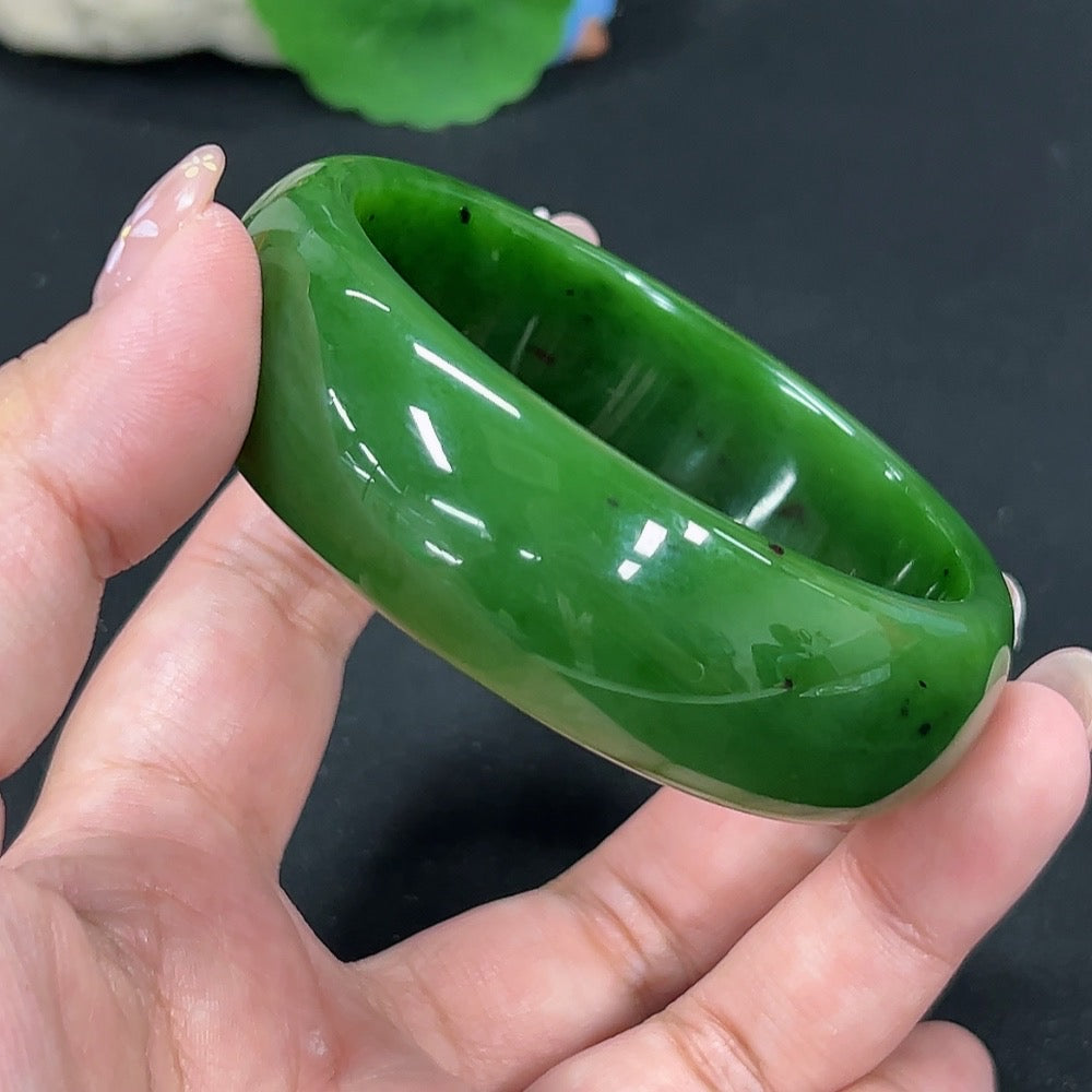 Hetian Jade Jasper Round Bracelet Size 60.2 Total Weight Approx. 81.7g