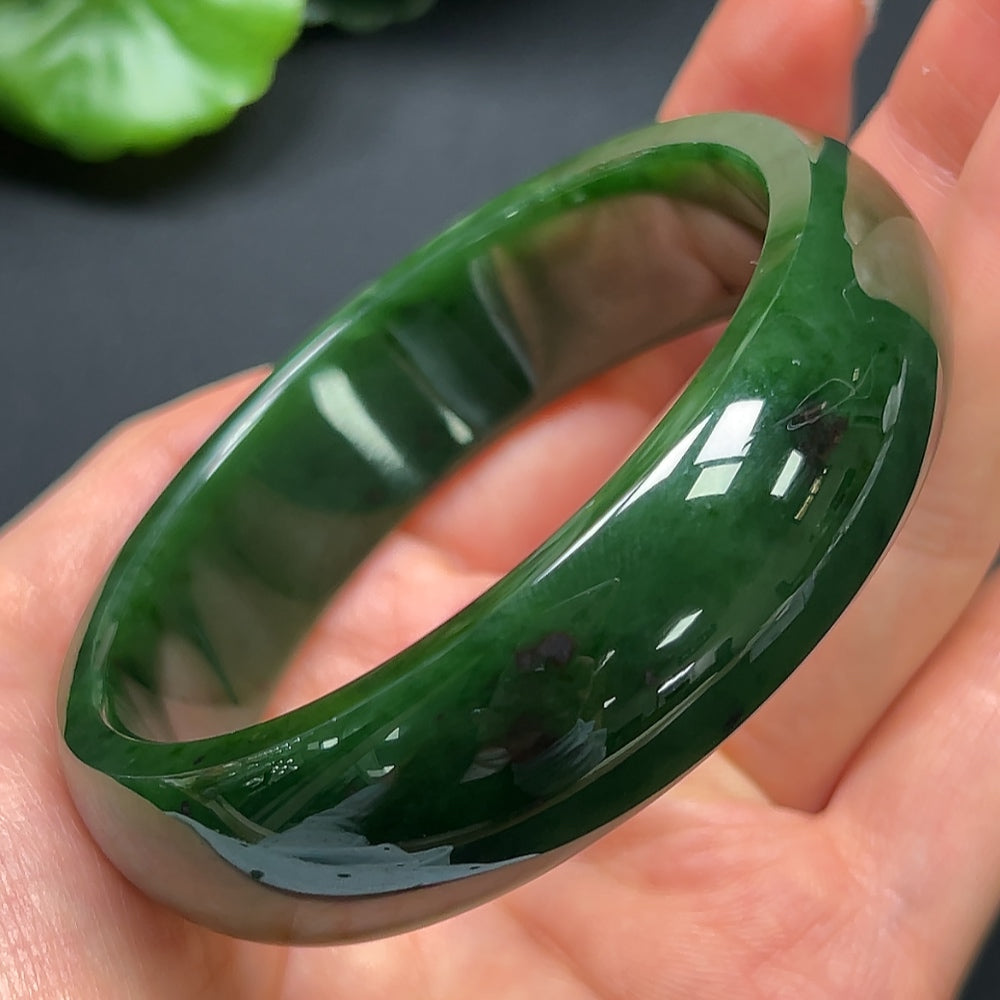 Hetian Jade Green Jade Round Bracelet