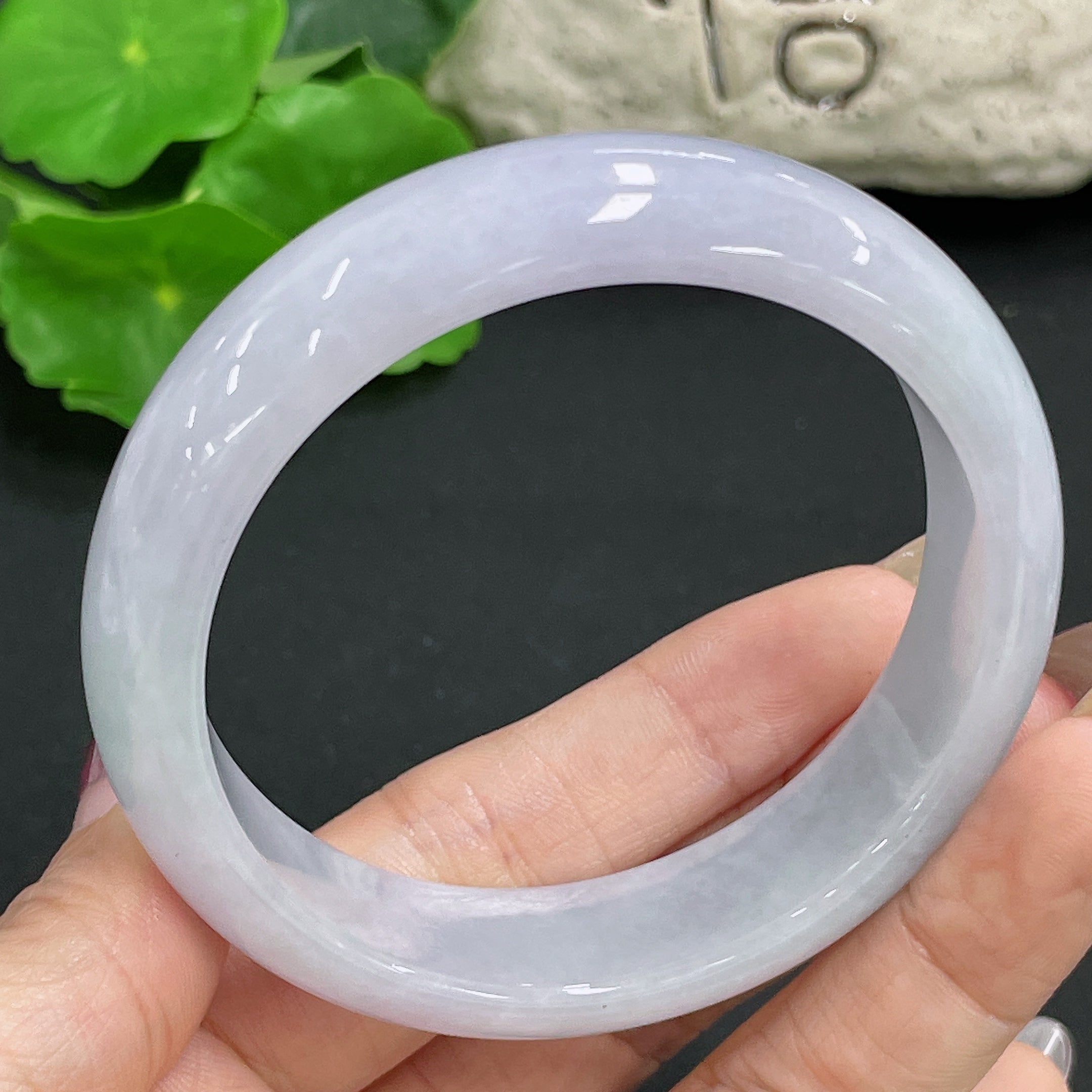 Jadeite Round Bangle, Total Weight Approx. 59.6g, Size 56.4