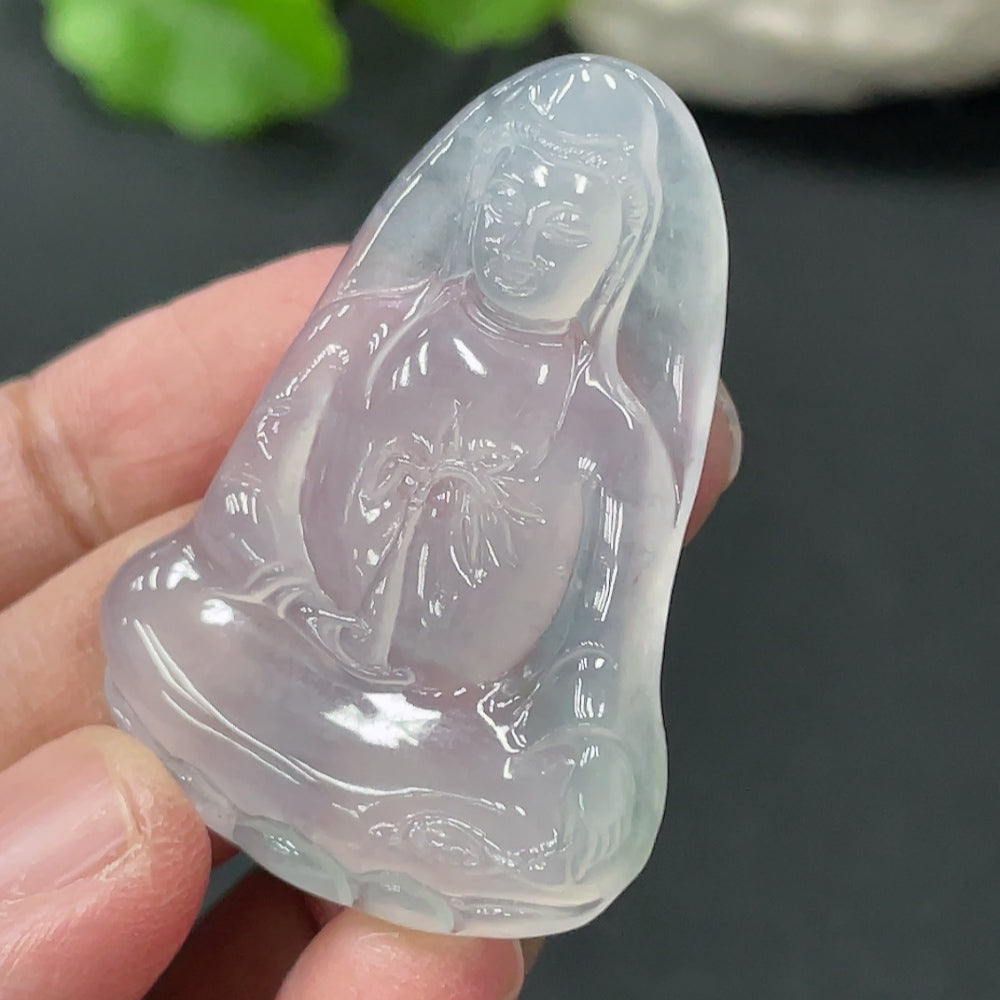 Jadeite Guanyin Pendant Total Weight Approx.10.16g