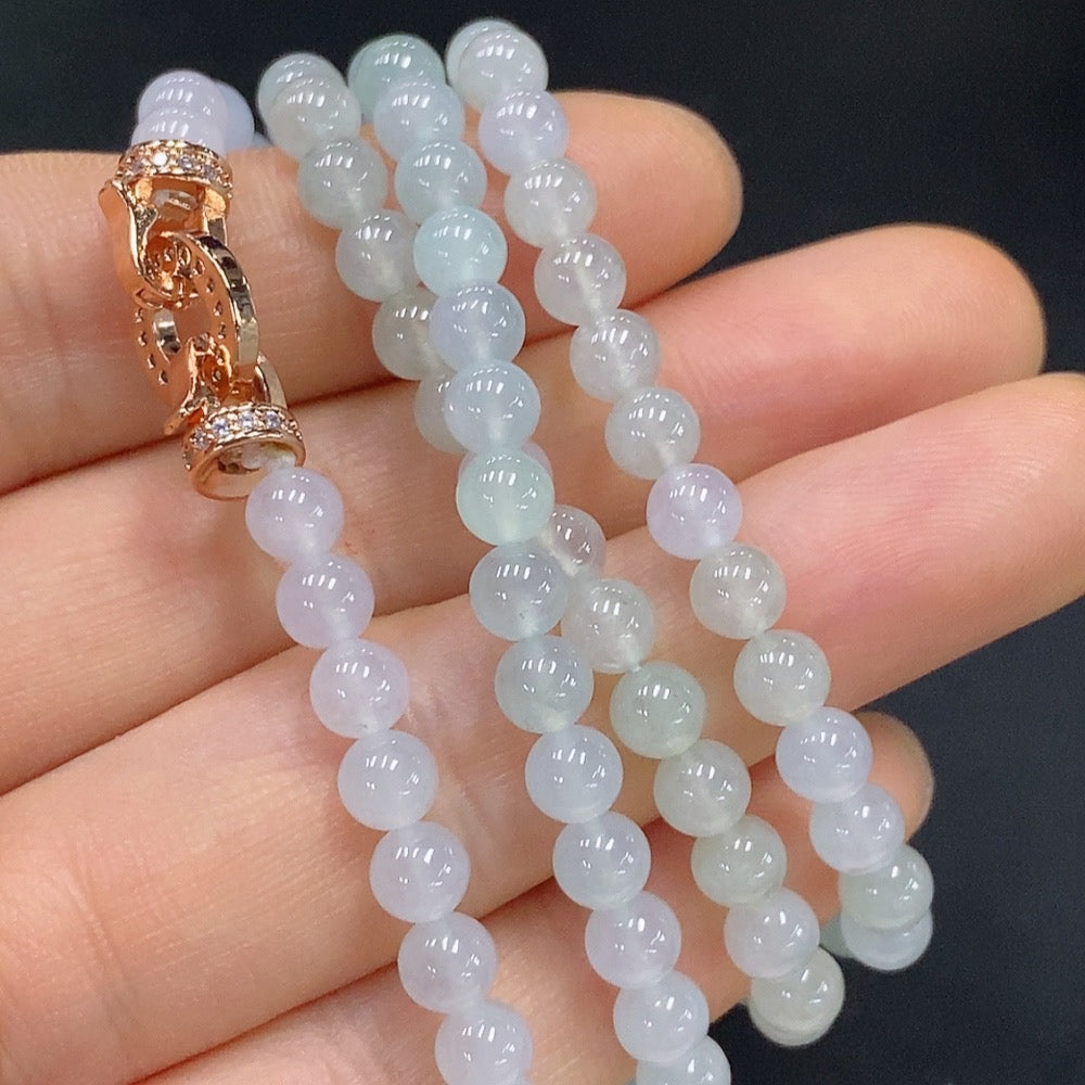 Jadeite Bead Necklace Approx. 4.8mm Total Weight Approx. 27.01g Non-Gold