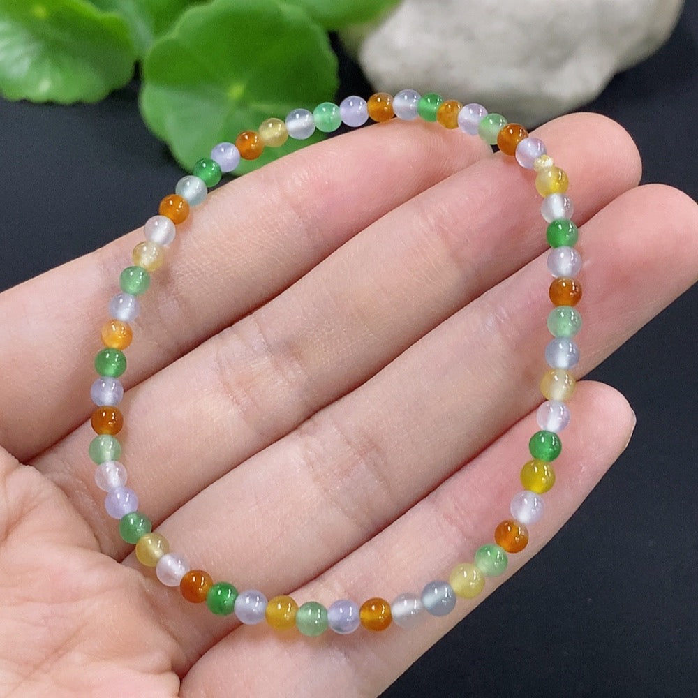 Jadeite Bracelet Red and Yellow Color Origin Undetermined