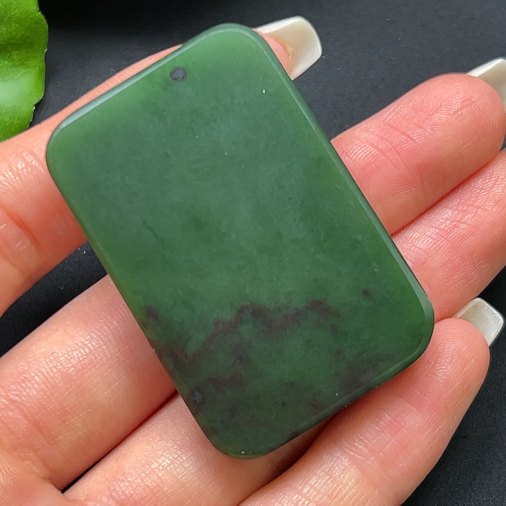 Green Hetian Jade Plain Pendant