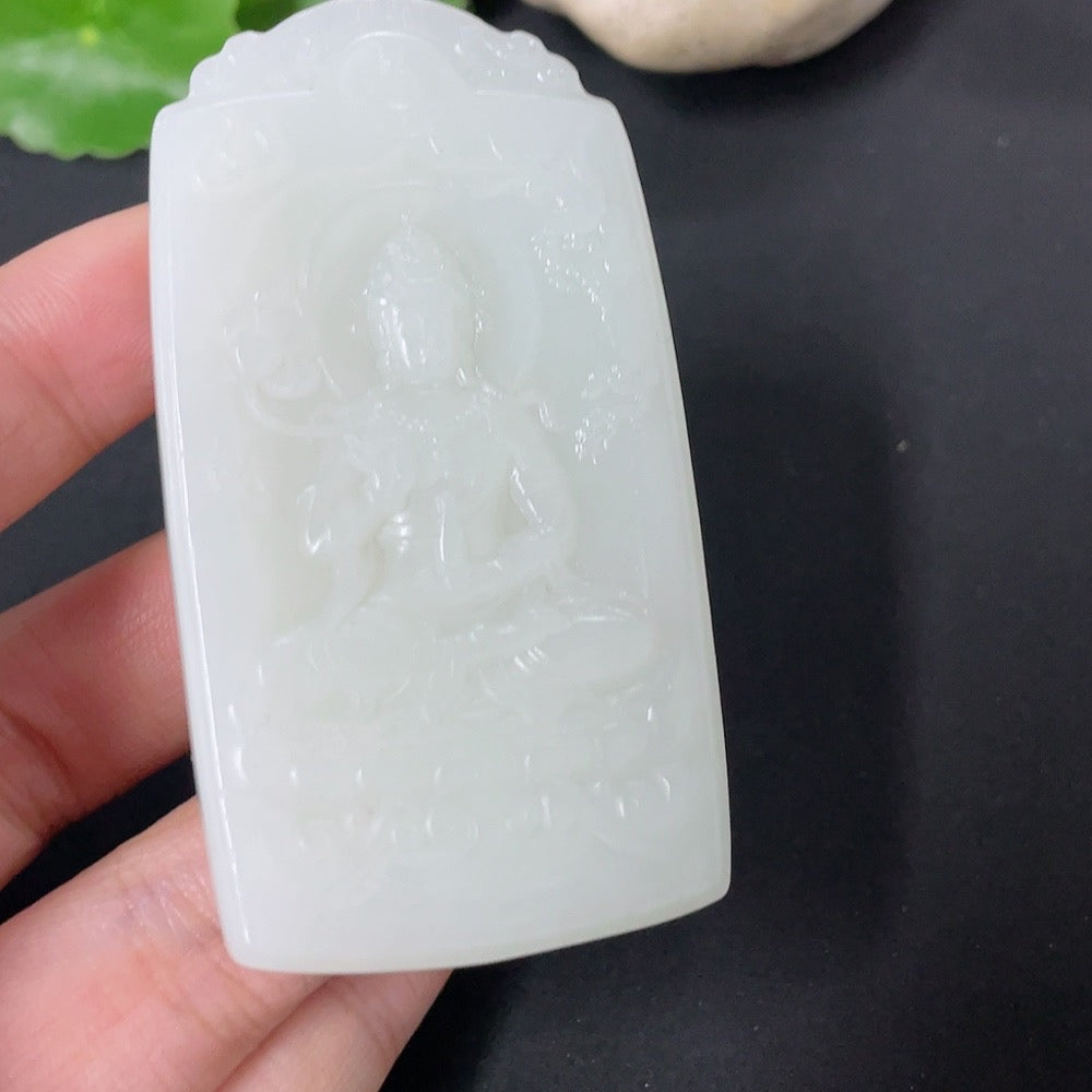 Hetian Jade Pendant Guanyin Total Weight About 58.9g