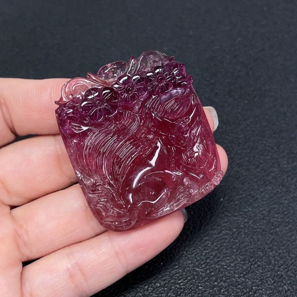 Tourmaline Pendant, Visible Organic Matter