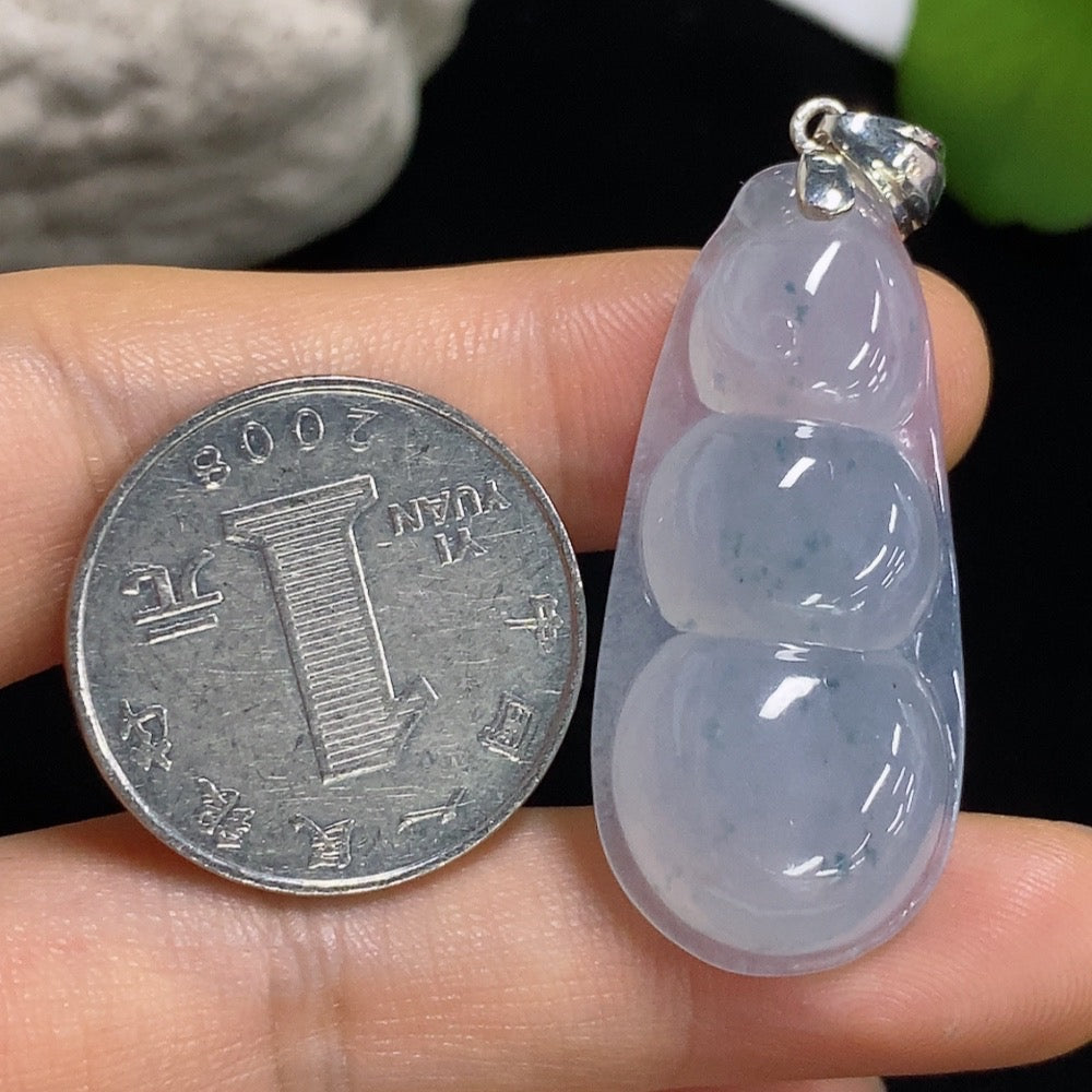 Jadeite Lucky Bean pendant necklace by HKHQ featuring a non-gold jadeite charm on a sleek chain.
