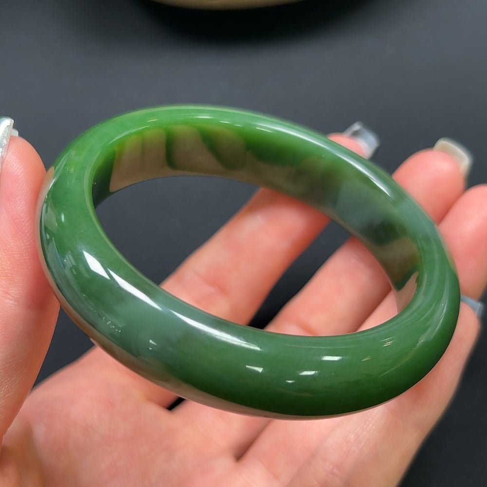 Hetian Jade Round Bracelet Size 56.1mm Total Weight Approx. 61.4g