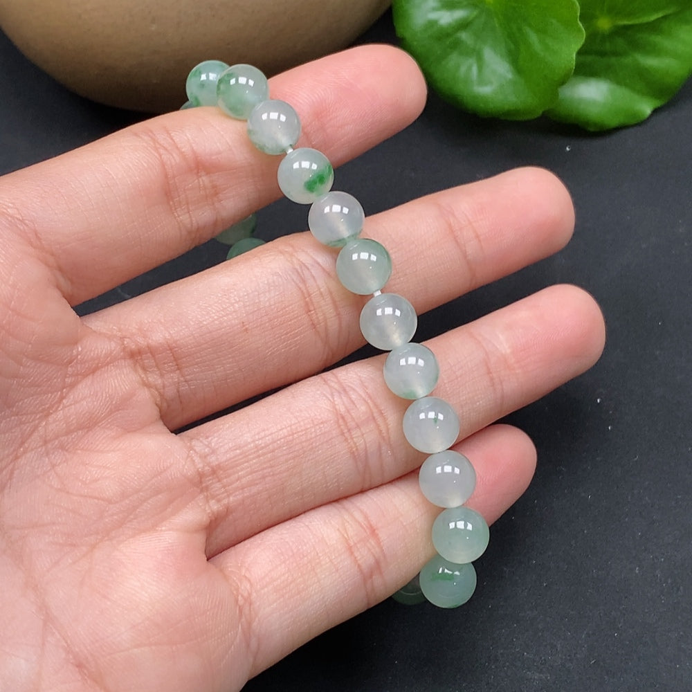 Jadeite Bracelet Approx.7.5 Beads Total Weight Approx.16.38g