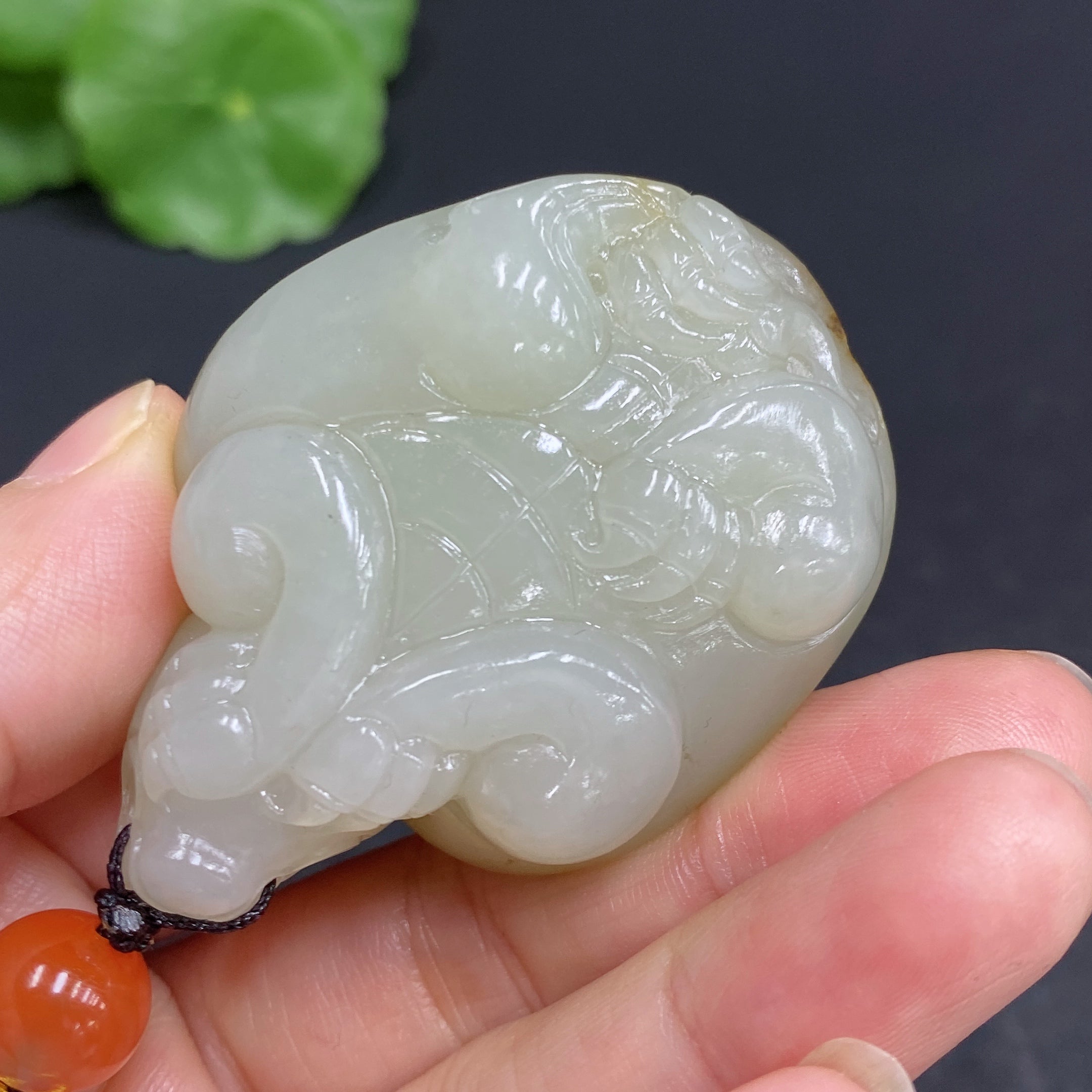 Hetian Jade Pendant Dragon Turtle
