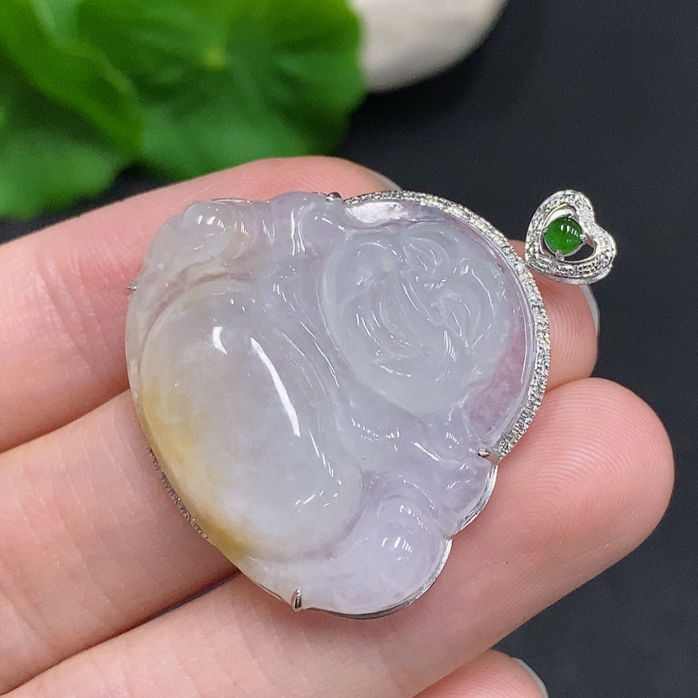 Jadeite Buddha Pendant 18k Gold Total Weight Approx. 8.8g Non-Diamond
