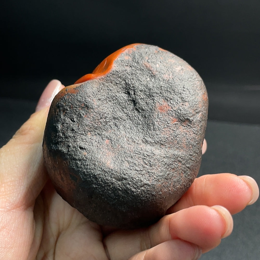 Red Agate Pendant (Testing only applies to the red portion, contains other mineral components, organic matter visible, total weight approximately 206.11g)