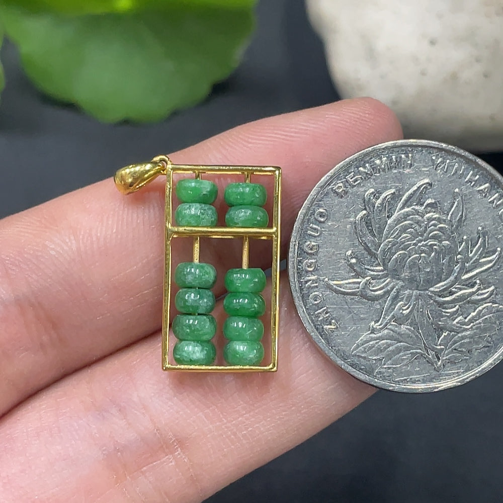 Jadeite Inlay 18k Gold Inlaid Total Weight Approx.1.9g