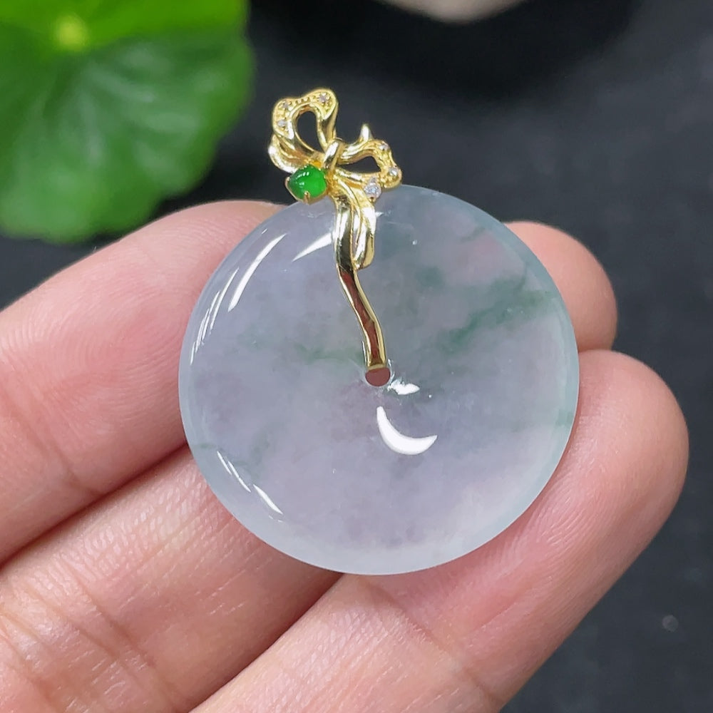Jadeite Peace Knot Pendant Total Weight Approx. 5.22g 18k Gold Clasp Non-Diamond