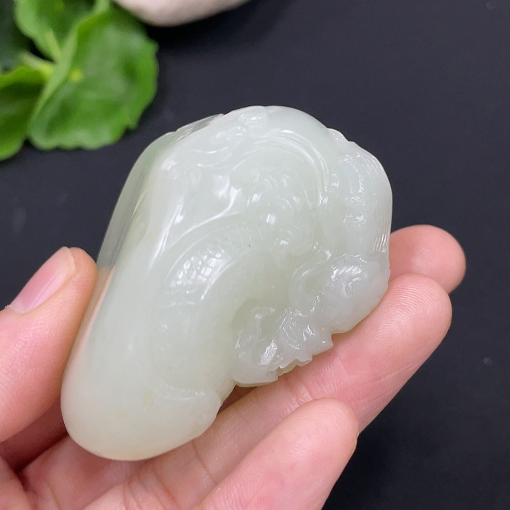 Hetian Jade Pendant - Dragon, Total Weight Approx. 91.4g, Collection Card