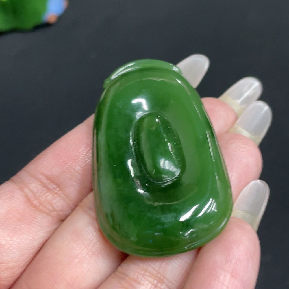 Hetian Jade Pendant, Blessing Shell, Total Weight: About 22.2g