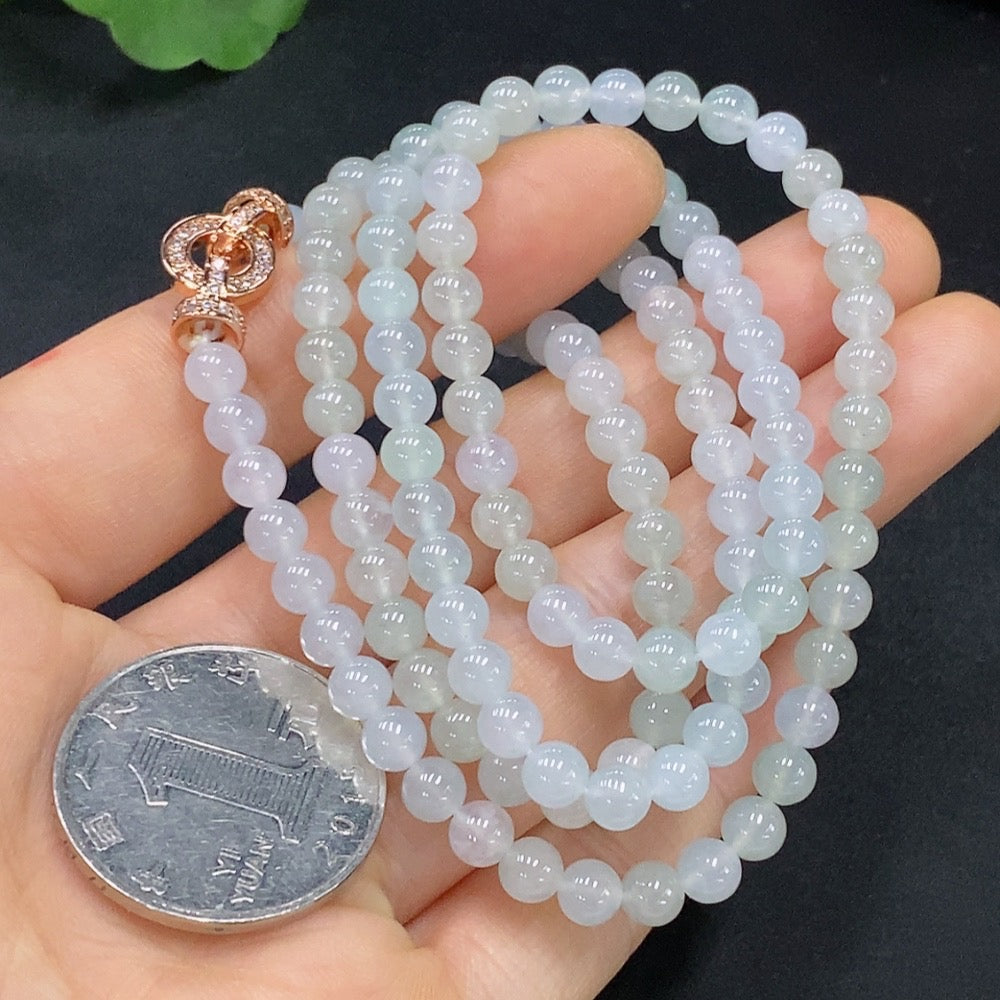 Jadeite Bead Necklace Approx. 4.8mm Total Weight Approx. 27.01g Non-Gold