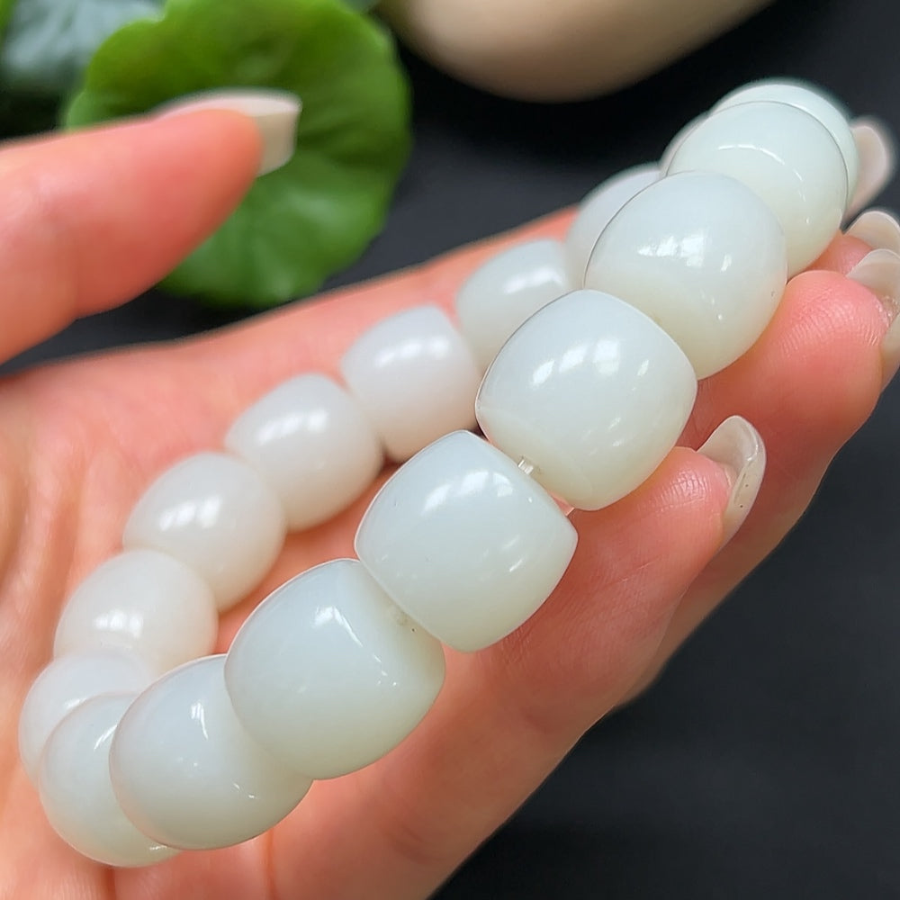 Hetian Jade Bracelet 14mm Approx. 74.43g