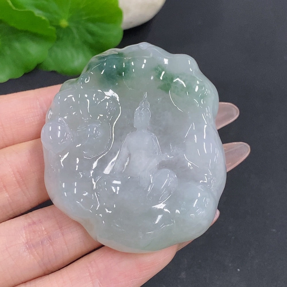 Jadeite Guanyin Pendant Total Weight Approx. 59g