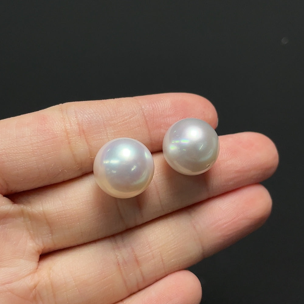 Seawater pearl earrings 18k gold size approx. 12.6mm
