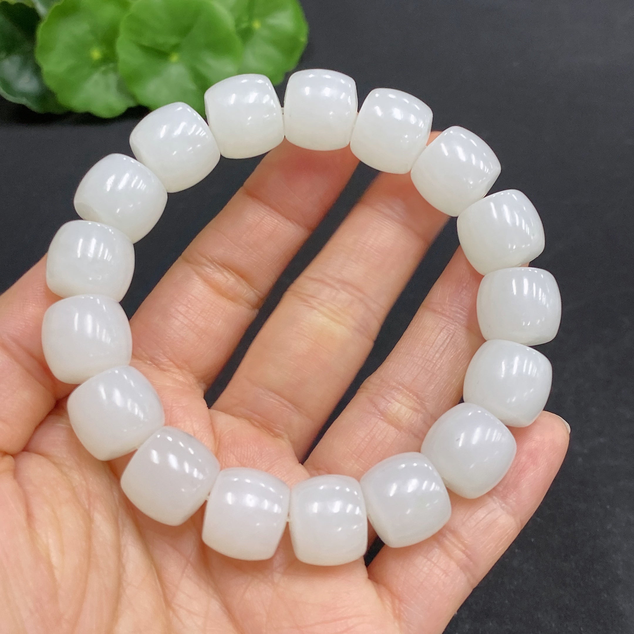 Hetian Jade Bracelet, Approx. 12.8mm, Total Weight Approx. 62.3g