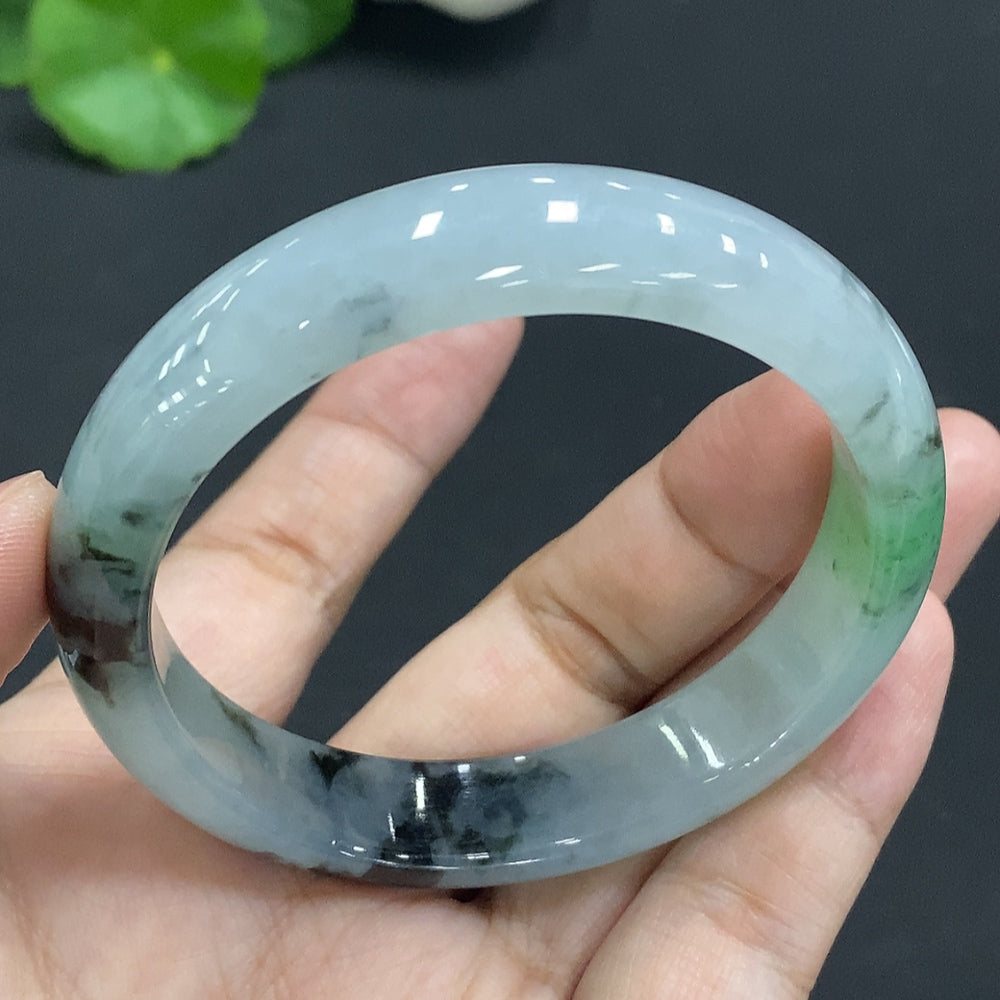 Jadeite Round Bracelet Size 55.5 Total Weight Approx. 49.1g (containing other mineral components)