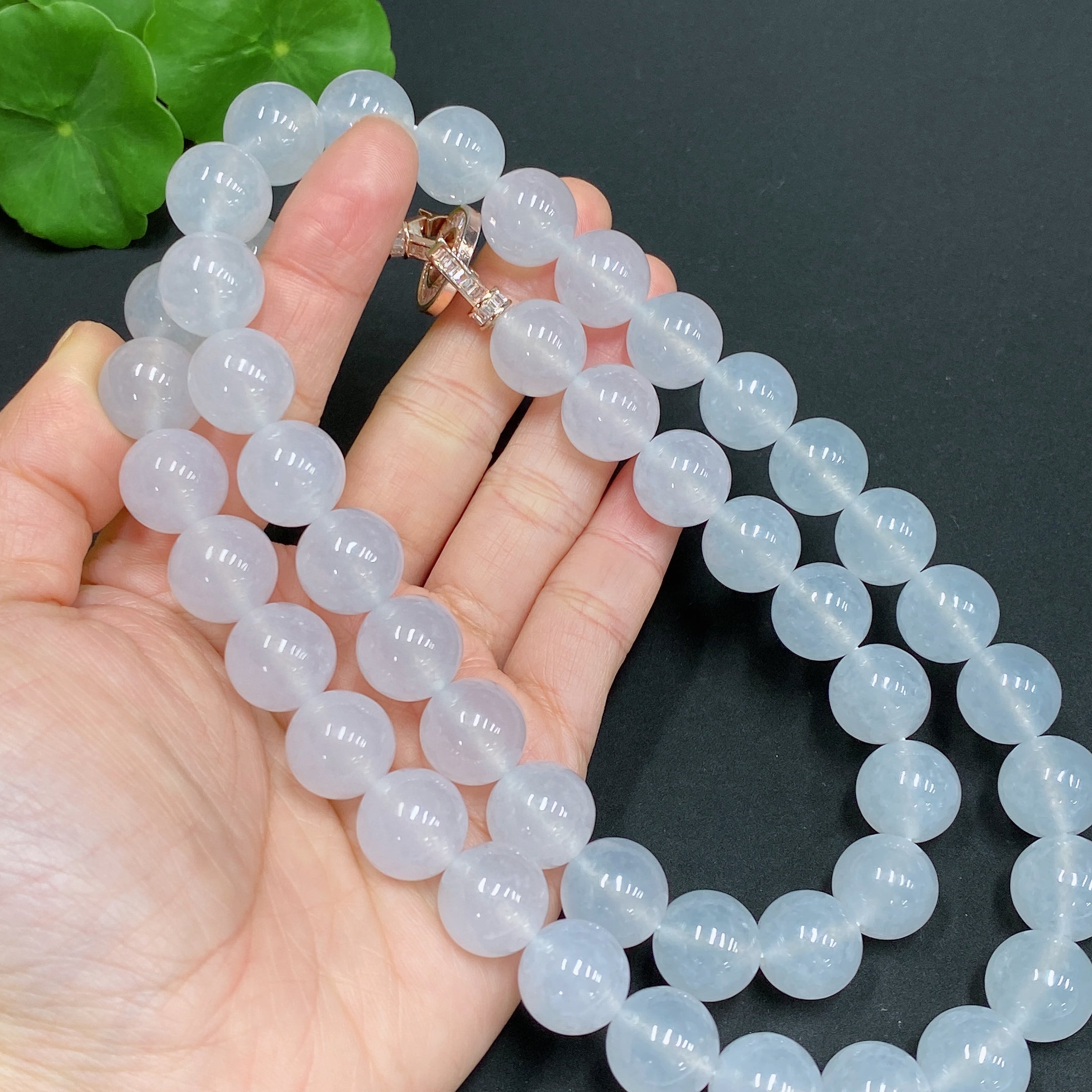Jadeite Bead Necklace Approx. 12.5mm Non-gold Inlaid Total Weight Approx. 173.2g [Total Value: $25,988 USD]