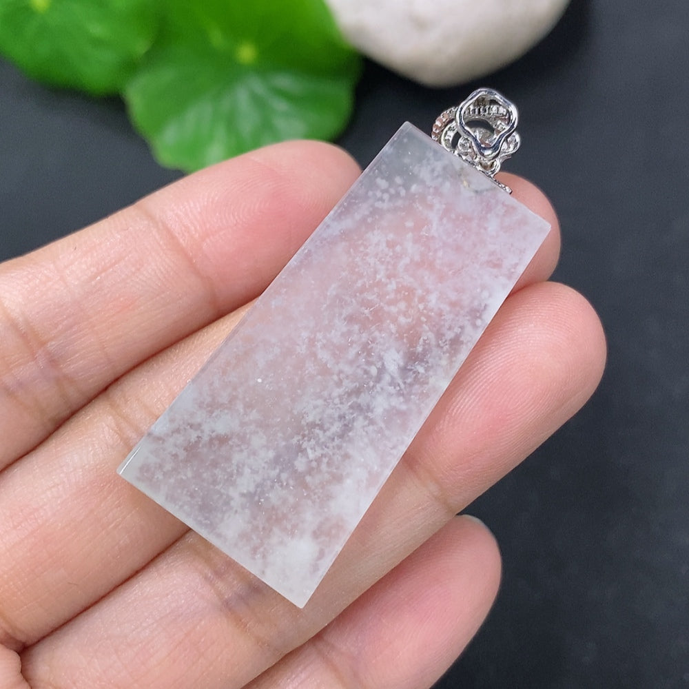 Jadeite Plain Pendant with 18k Gold Clasp Non-Gold Chain Product Weight Without Chain Approx. 8g