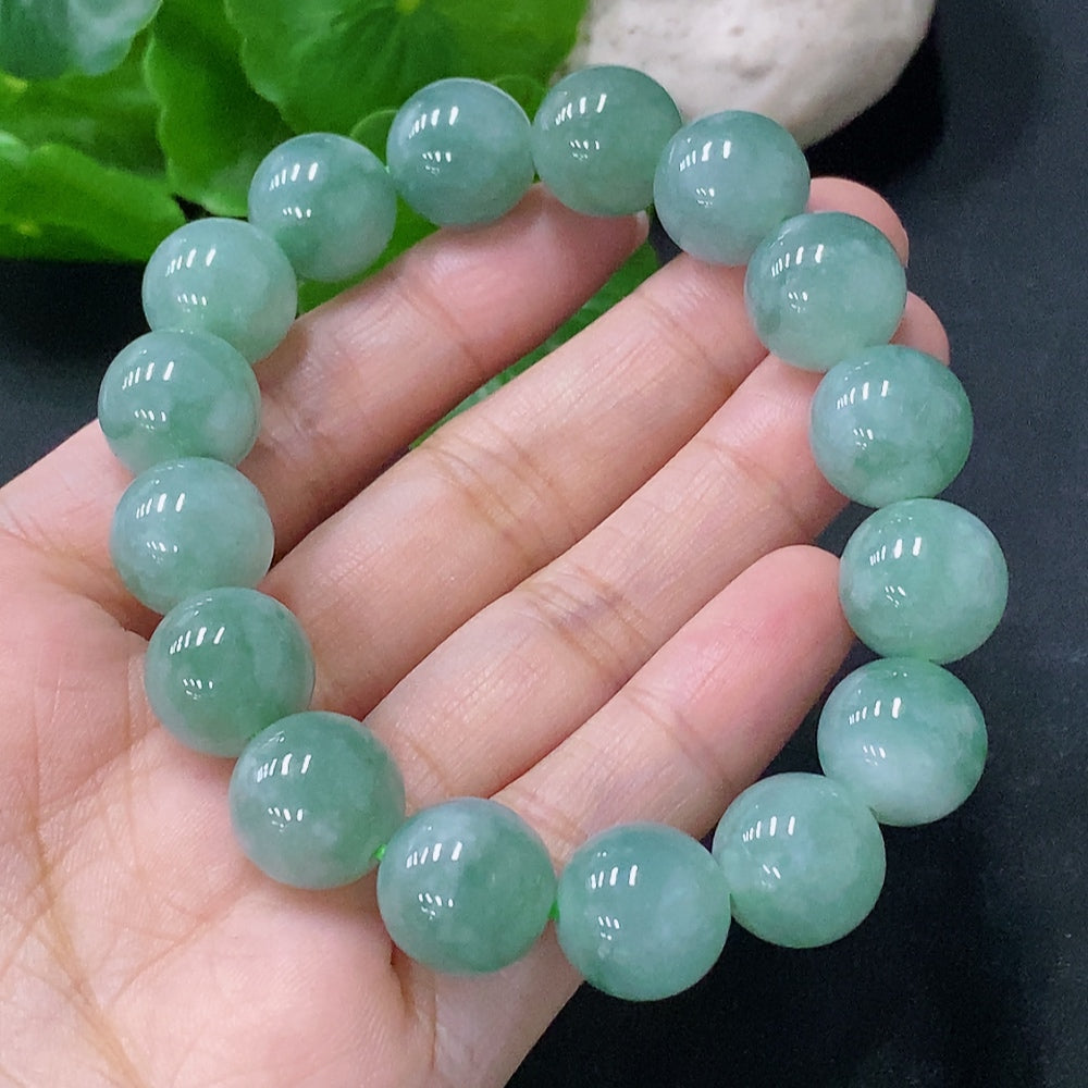 Jadeite Beads Bracelet Approx. 12.5mm Total Weight Approx. 52.94g