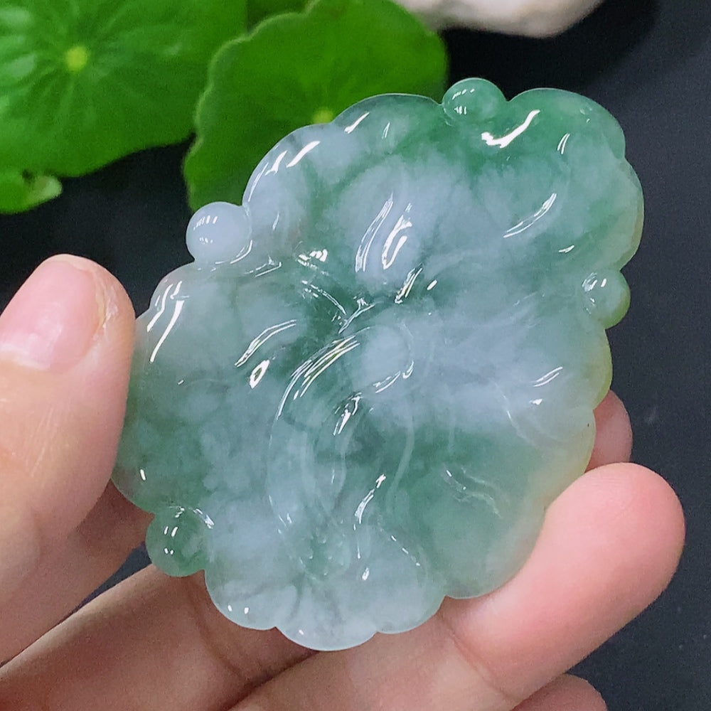 Jadeite Pendant Lotus Leaf Total Weight Approx. 20g