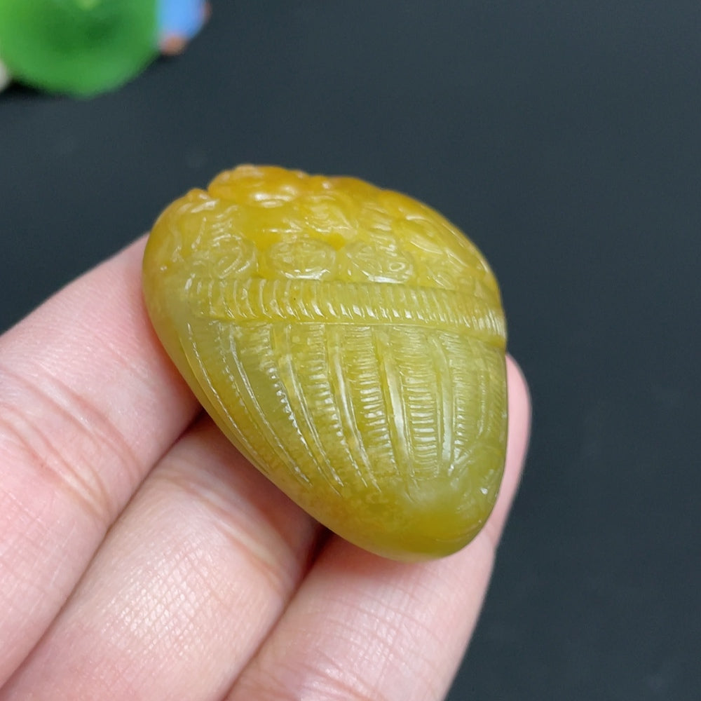 Hetian Jade Pendant - Buddha Figure, Total Weight Approx. 34.8g, Undetermined Skin Color Origin